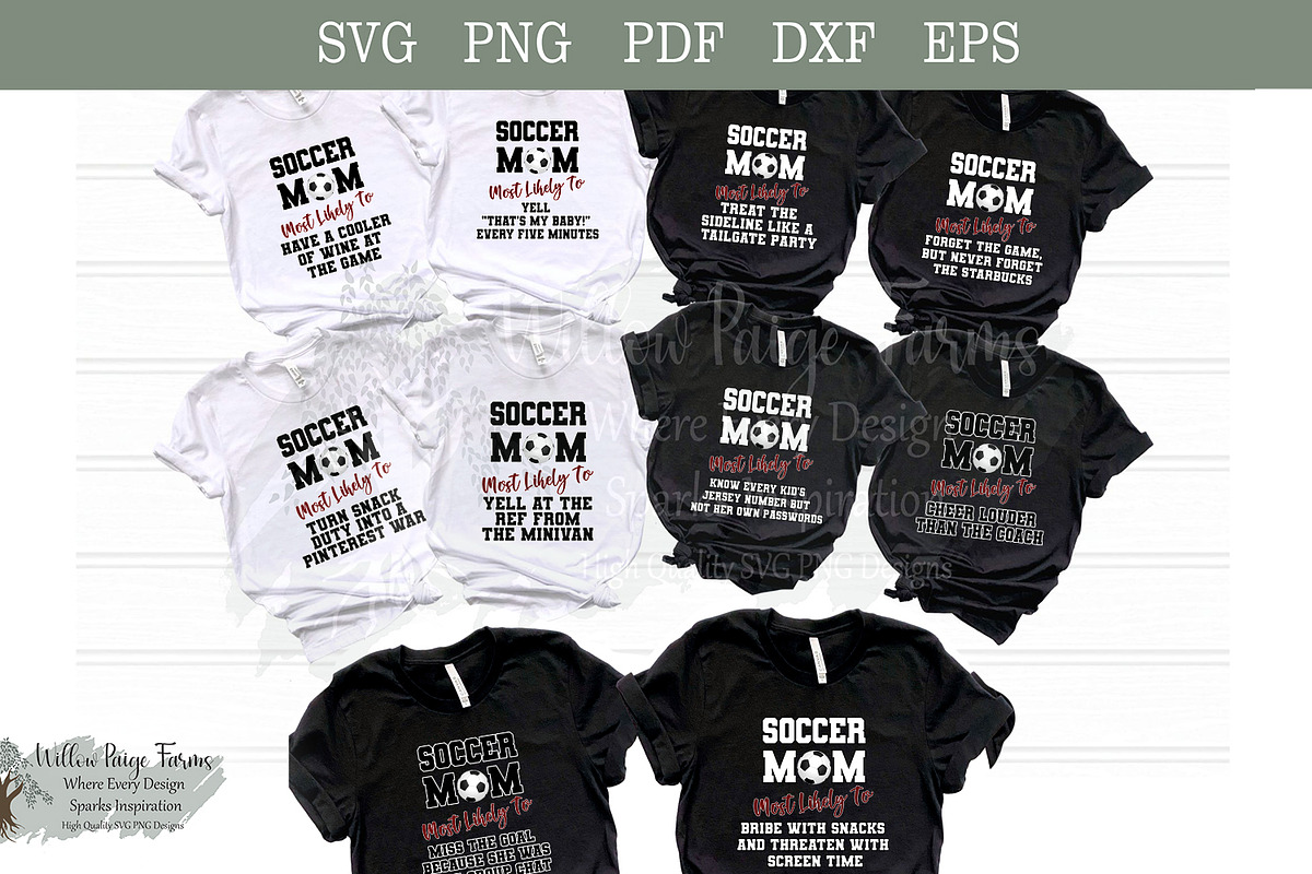Funny Soccer Mom Sayings Bundle of10, a Sport Illustration by Willow Paige Farms (Photo 1 of 7)