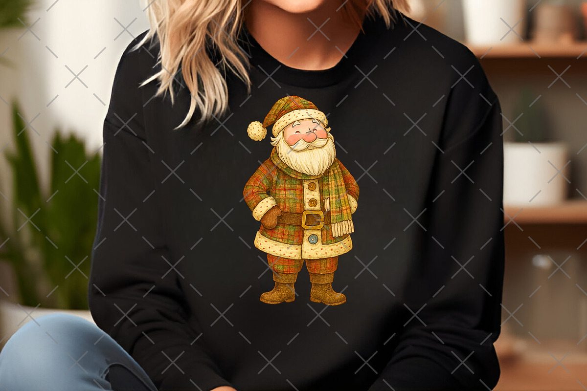 Plaid Santa Claus PNG, an Illustration by Craft Nest (Photo 3 of 6)