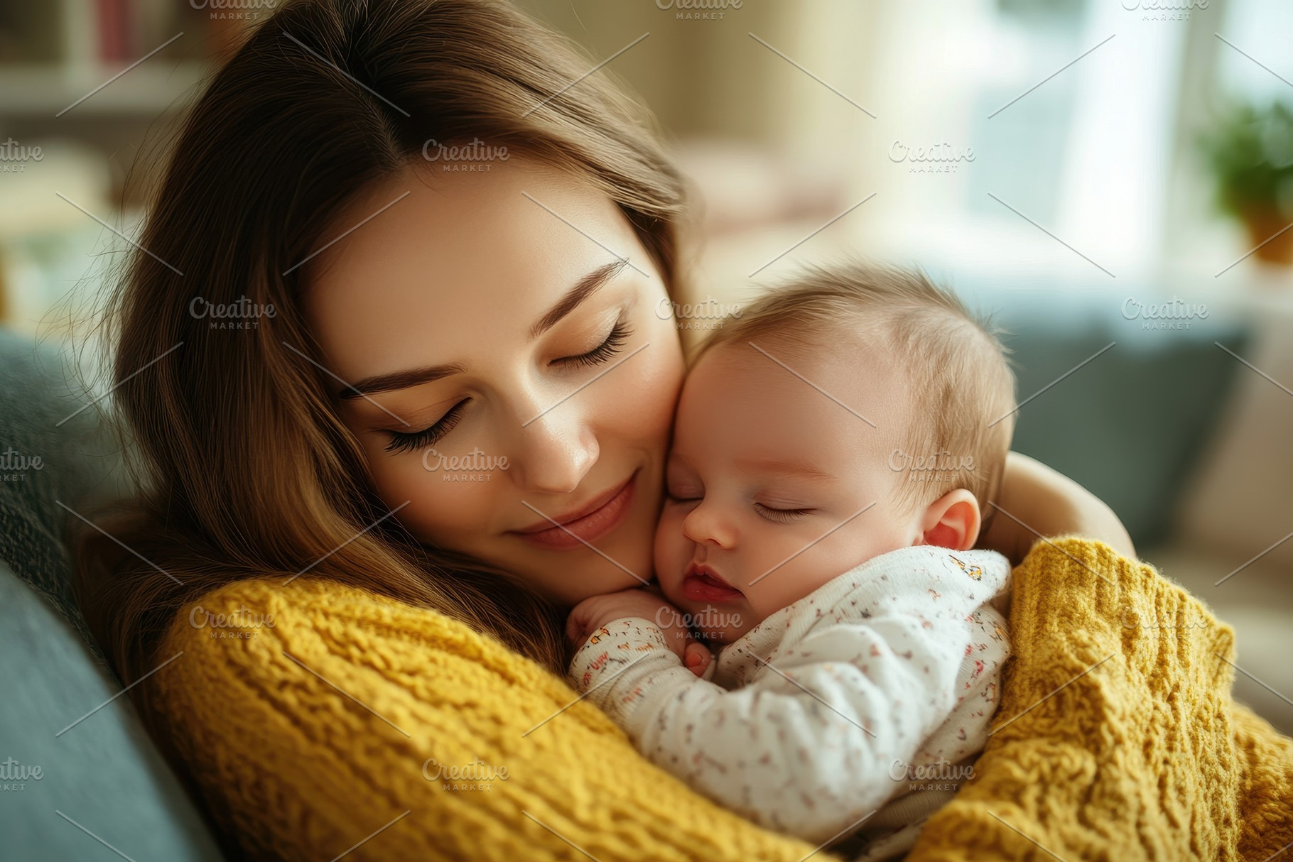 Beautiful moment of a mother hugging, a Photo by Pavel_design