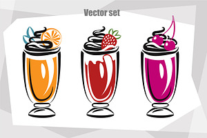 Cocktail vector set