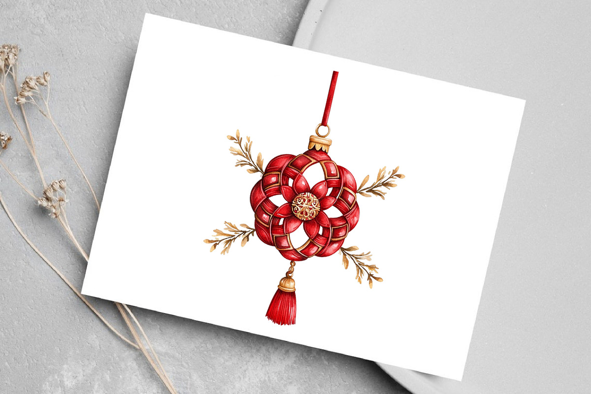 Watercolor Christmas Chinoiserie, an Illustration by Canvas Craft (Photo 6 of 8)