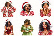 Black Curvy Girl Christmas Clipart, an Illustration by OK Design (Thumbnail 5 of 5)