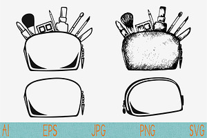 make up bag, cosmetic bag svg