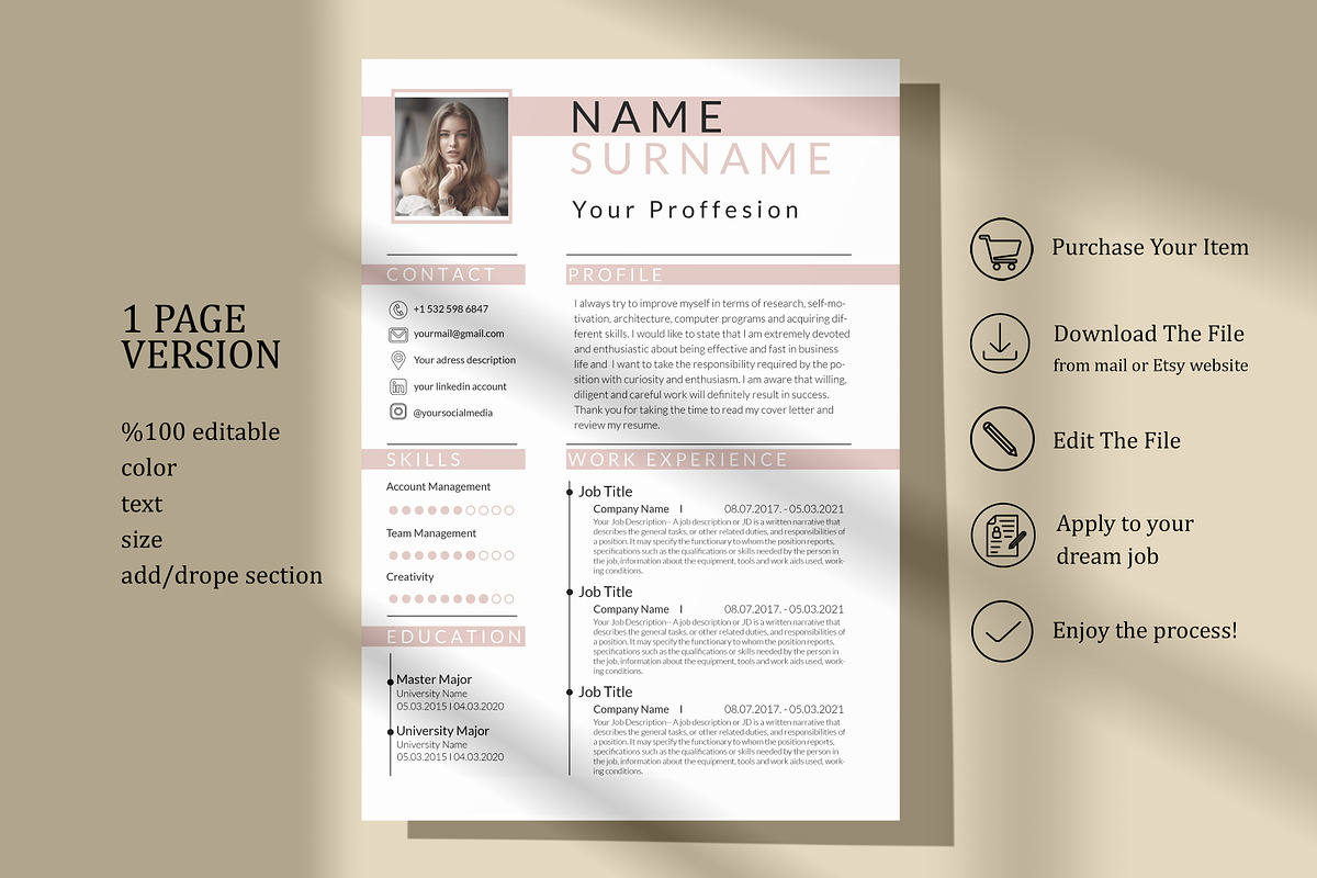 Minimal Resume Template, a Resume Template by DigitalByDilan