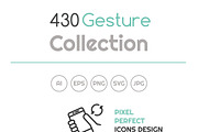 Hand Gesture Icons, an Outline Icon by eucalyp (Thumbnail 2 of 3)