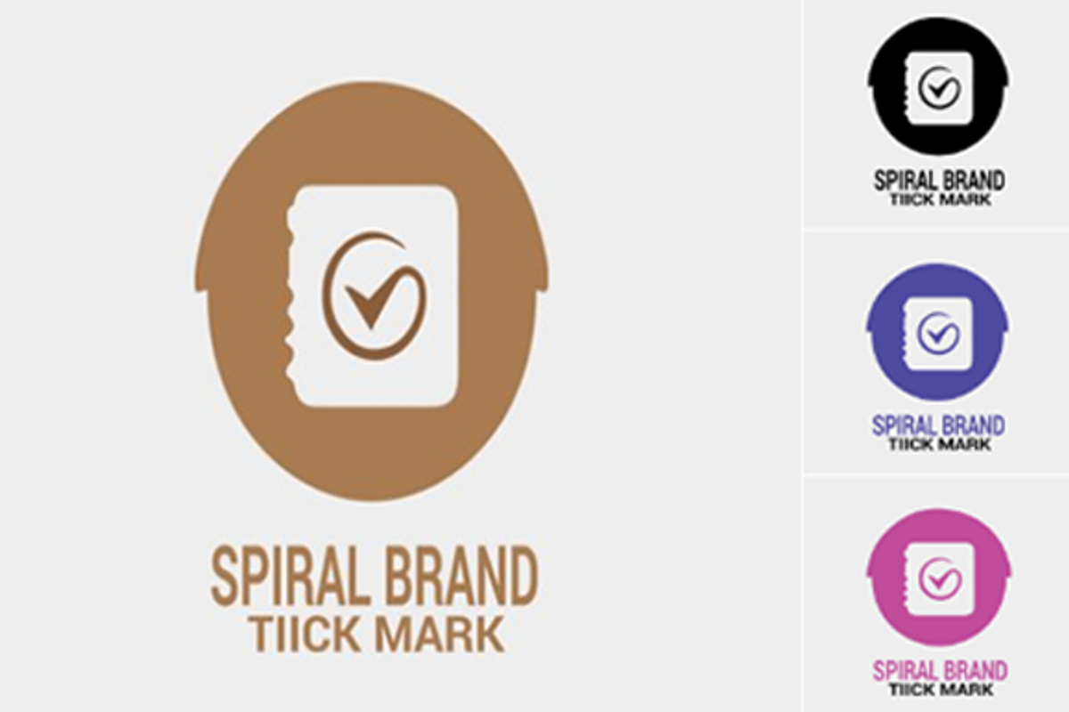 Spiral Tick Mark Logo (Four in One), a Branding & Logo Template by erikadesign (Photo 1 of 5)