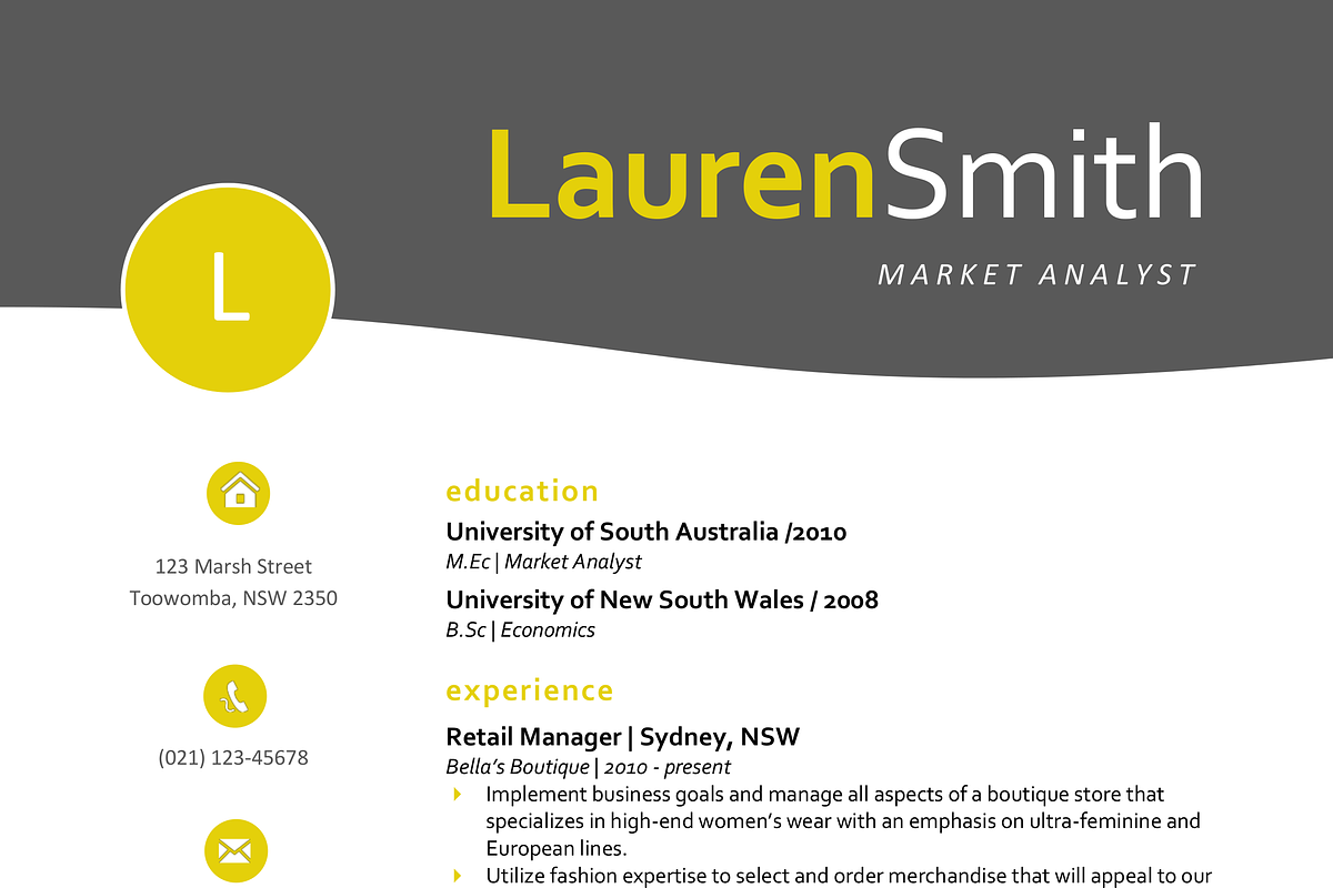Citrus curve modern resume, a Resume Template by Inkpower (Photo 3 of 5)