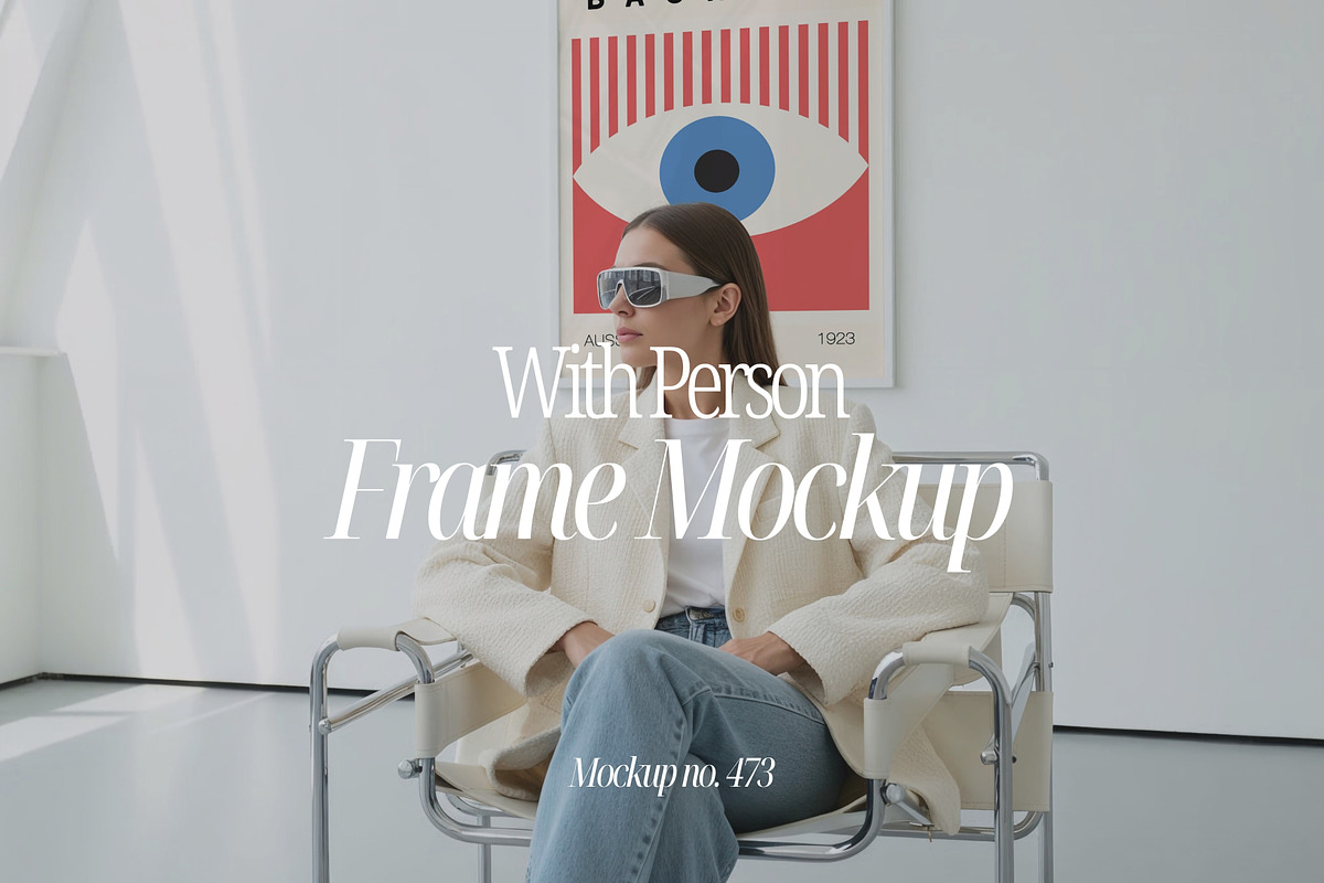 Modern White Frame Mockup W Person, an Icon by First Impression Mockups (Photo 1 of 6)