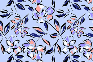 Floral Patterns. Vector Set 4 Prints