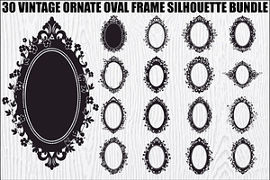 Vintage Ornate Oval Frame Bundle, an Illustration by jahid234