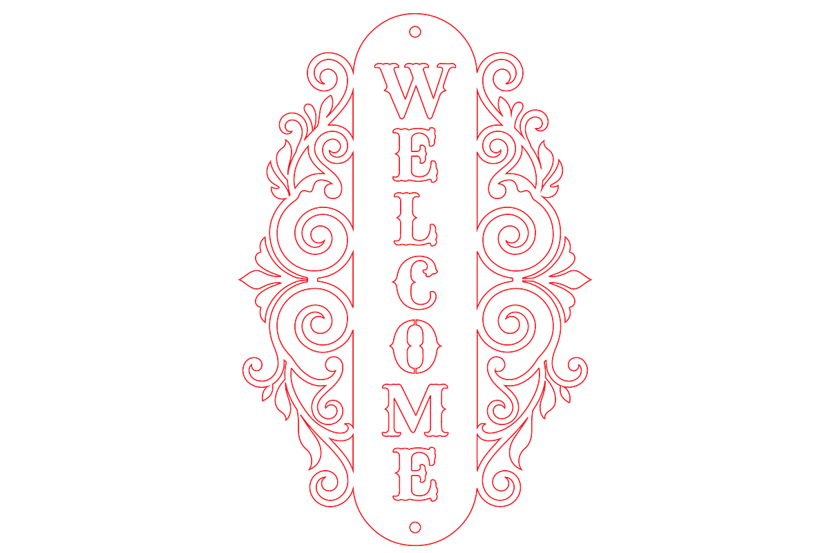 Ornate Welcome Door Sign SVG, an Object Graphic by DreamCafeArt (Photo 2 of 3)