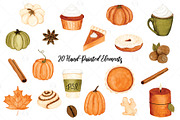 Pumpkin Spice Watercolor Graphics, an Illustration by Kileen Nicole Art (Thumbnail 2 of 5)