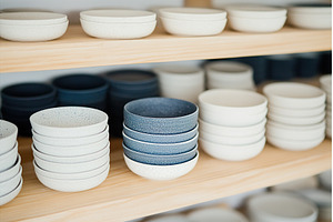 Stacks of Ceramic Bowls on Wooden, an Architecture Photo by Lermont51