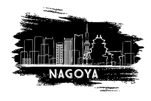 Nagoya Skyline Silhouette.