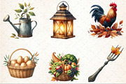 Fall Farm Autumn Watercolor Clipart, an Illustration by Rose Art (Thumbnail 3 of 9)