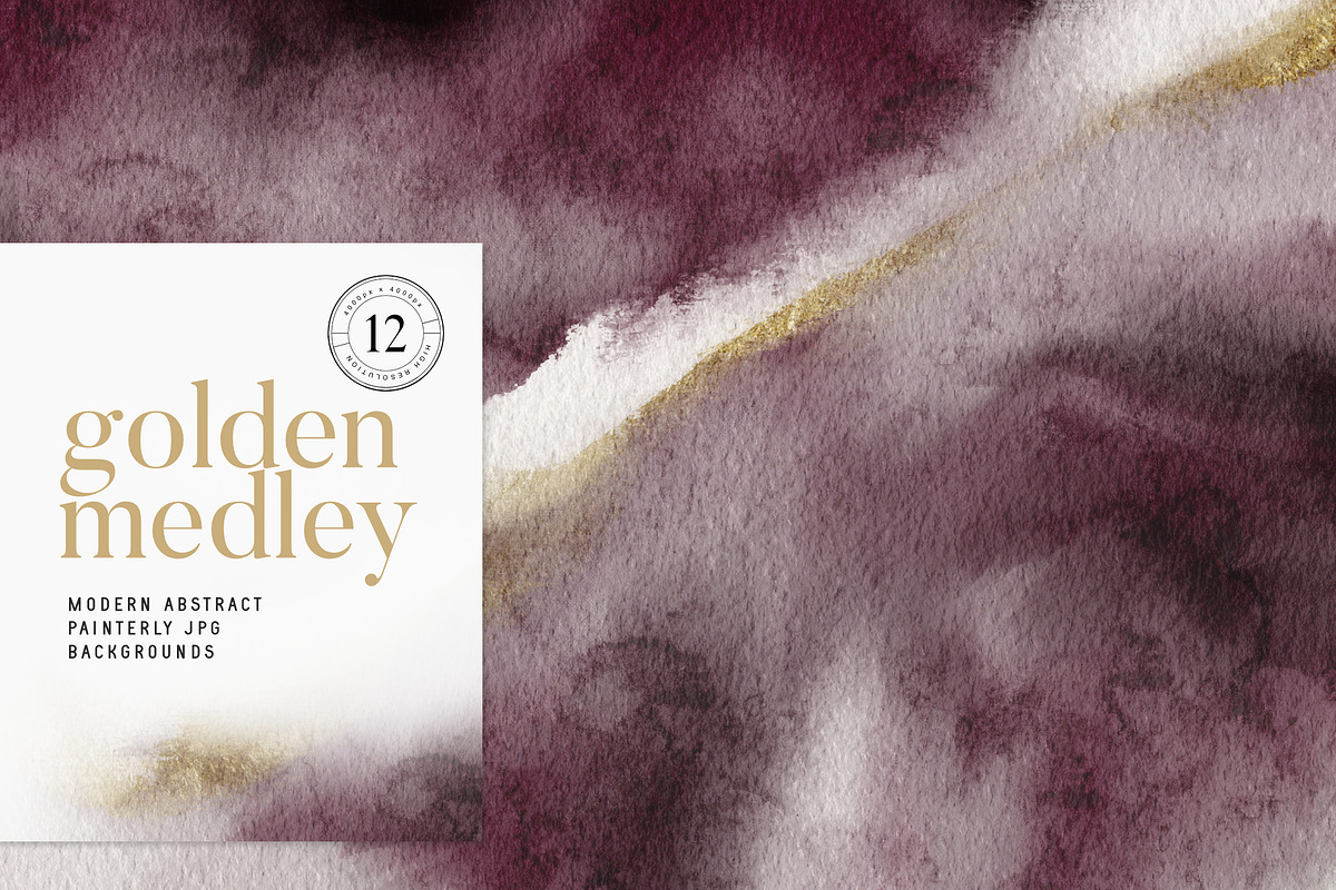 Golden Medley Abstract Backgrounds, a Pattern Graphic by Feather & Sage Design (Photo 1 of 8)