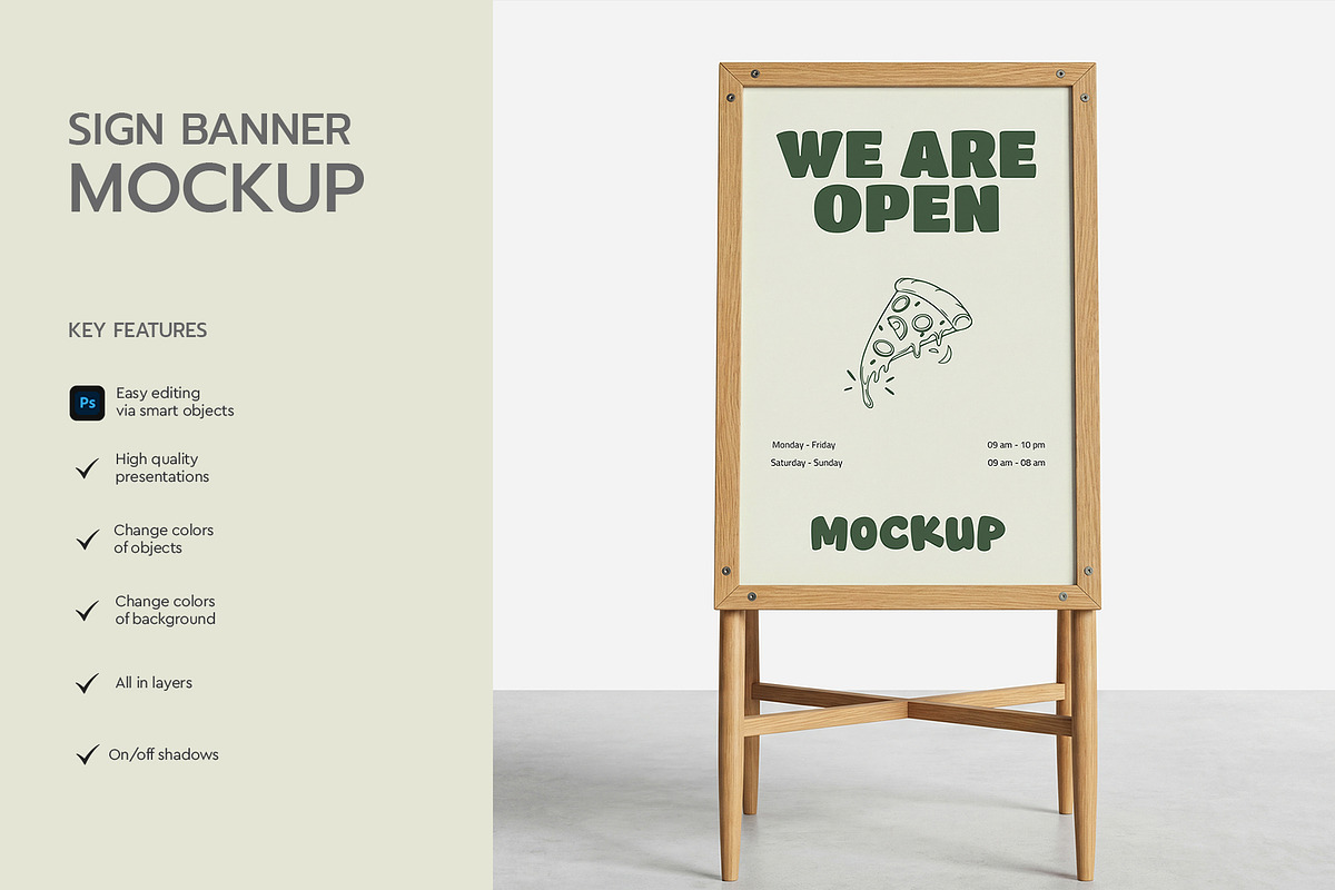 Wooden Restaurant Menu Board Mockup, an Advertising Mockup by graphypix (Photo 2 of 4)