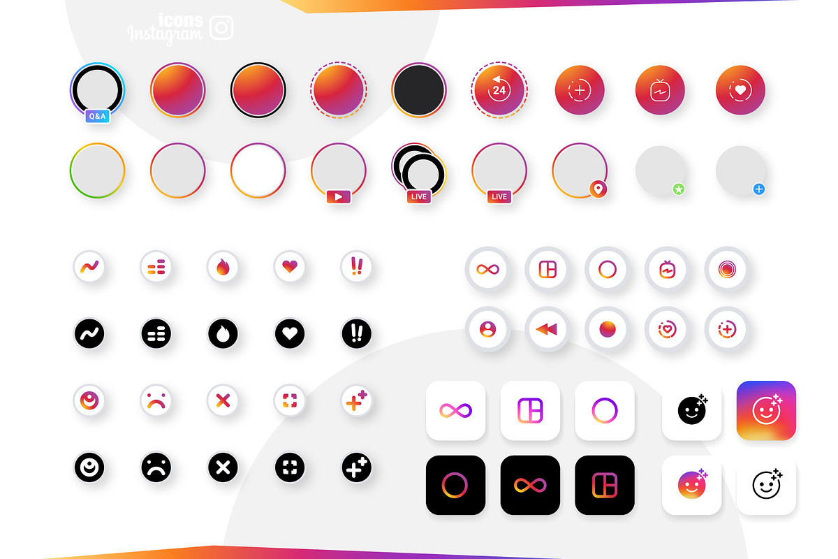 Instagram Icons Bundle, a Social Media Template by karnofff (Photo 4 of 14)