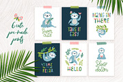 Sloths. Clipart, patterns & prints., an Animal Illustration by MagicForestory (Thumbnail 7 of 10)