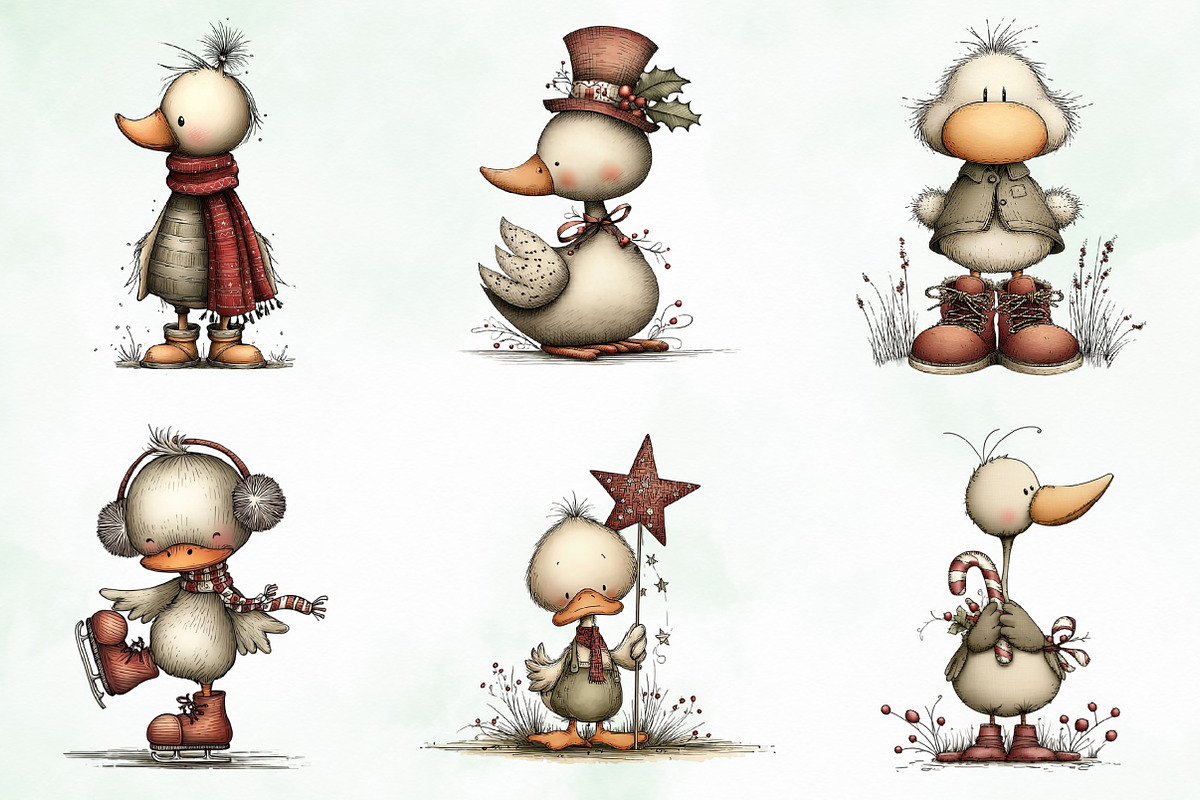 Whimsical Geese Clipart Bundle, an Illustration by Creative Art (Photo 3 of 10)