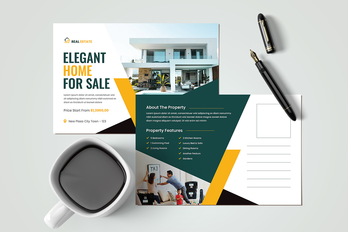 Real Estate Postcard Templates, a Stationery Template by Pixelpick (Photo 2 of 3)