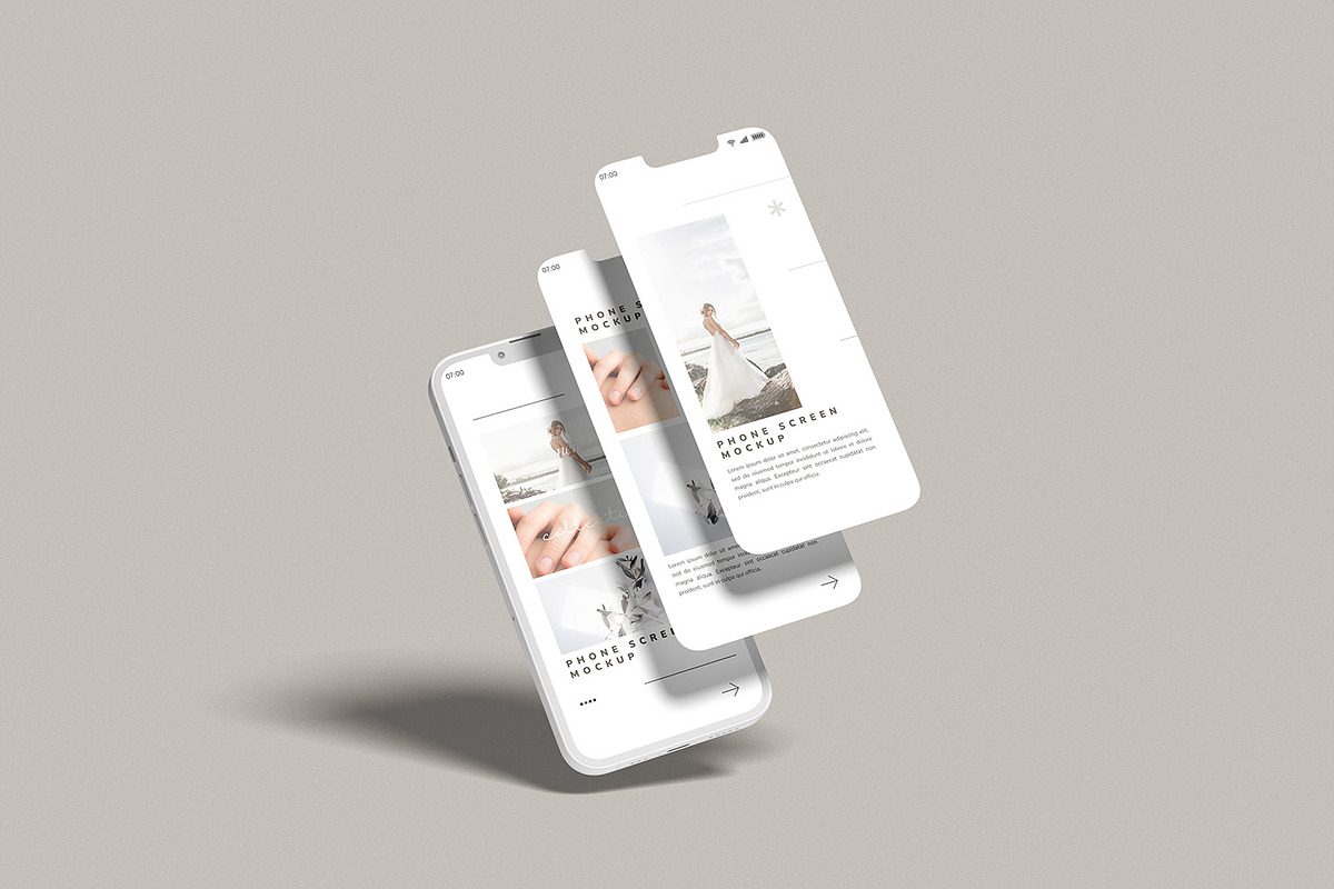 Phone Screen Clay Mockup, an iPhone Mockup by mahremdesign (Photo 2 of 11)