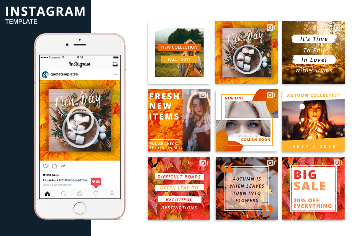 Autumn Instagram Animated Template, a Social Media Template by Brandspark Mini (Photo 1 of 2)