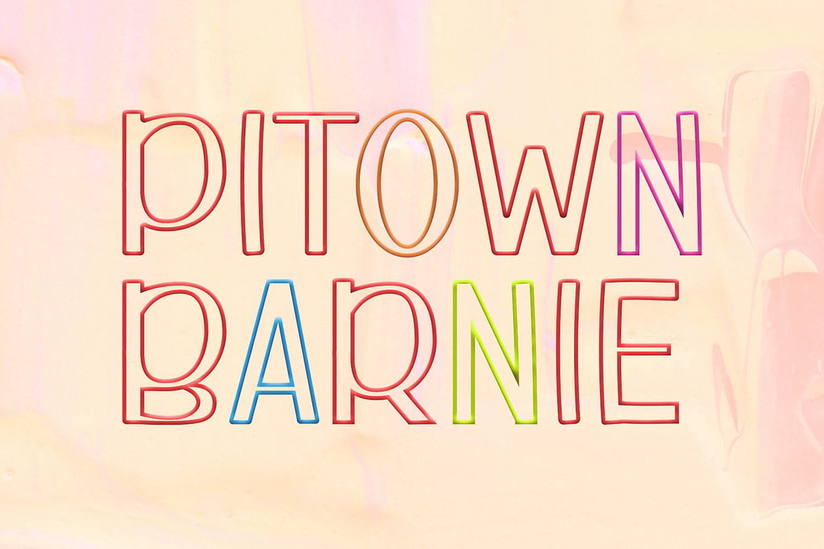 Pitown Barnie - Hollow Font, a Serif Font by ivan_artnivora (Photo 1 of 4)