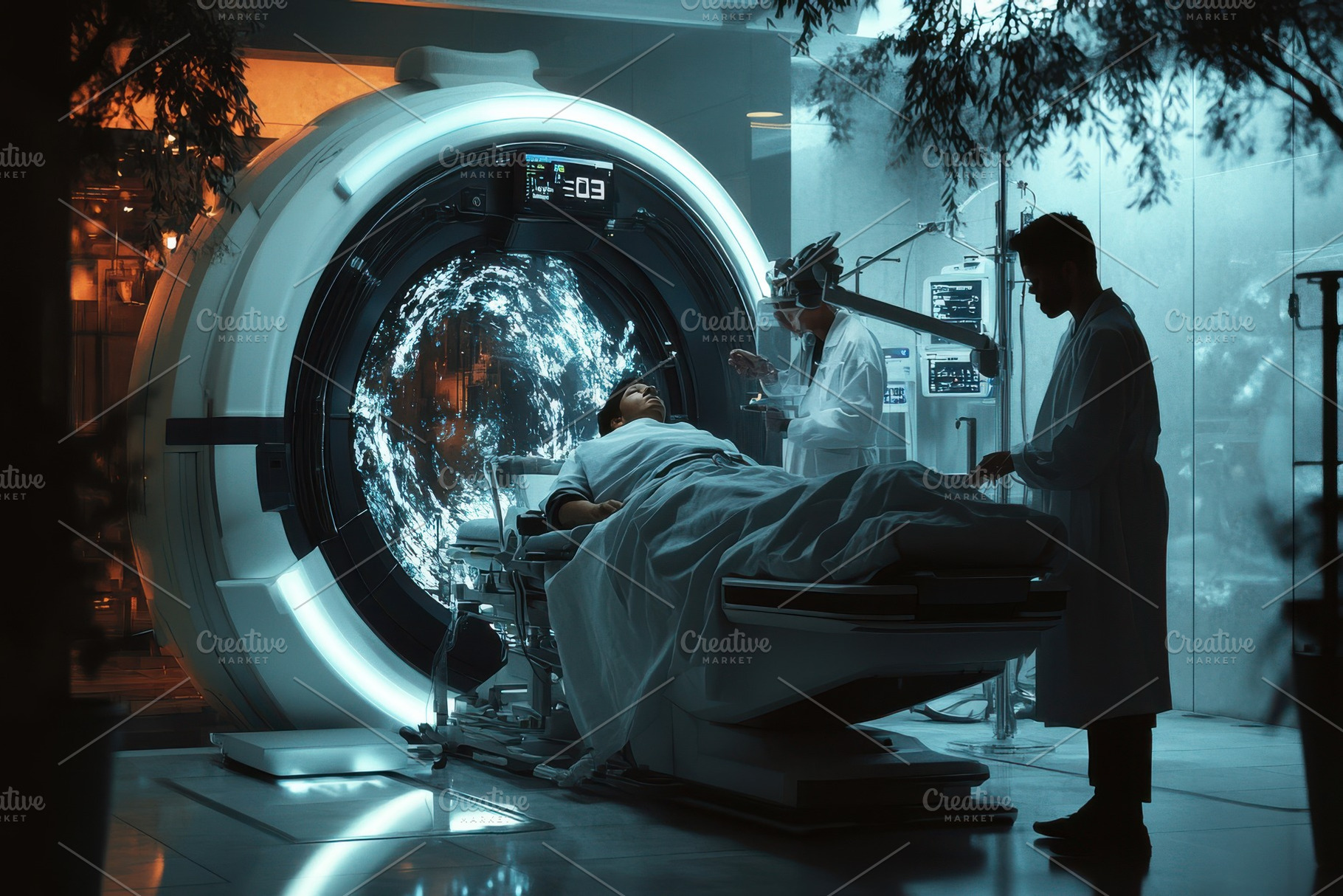 Futuristic Medical Treatment Patient, a Health & Medical Photo by Pixeness Studio