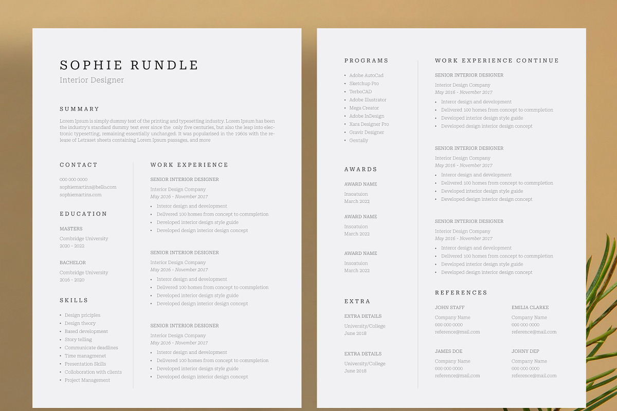 Clean Resume/CV, a Resume Template by UX-group (Photo 2 of 8)