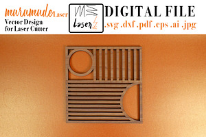 Trivet Bauhaus2 File for Laser Cut., an Object Graphic by MaramadeLaser