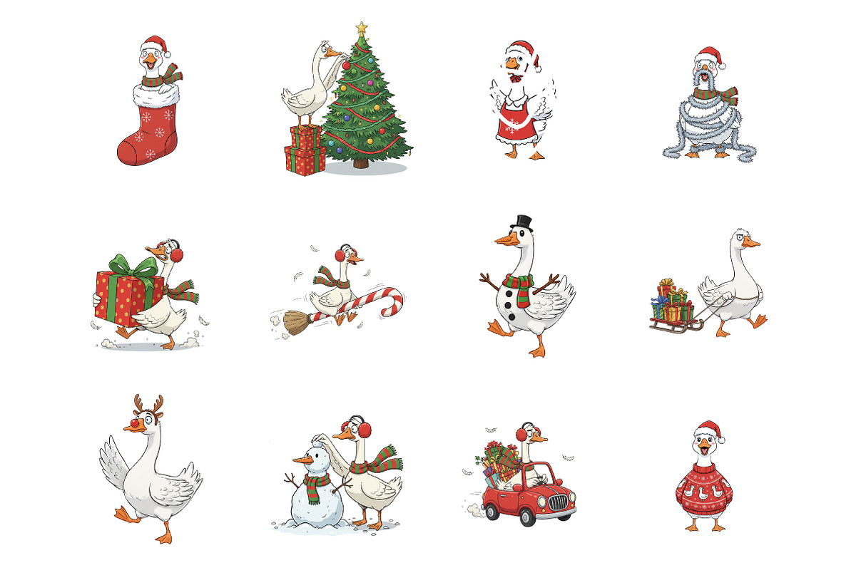 Funny Christmas Silly Goose PNG, an Illustration by SinaCreation (Photo 2 of 7)
