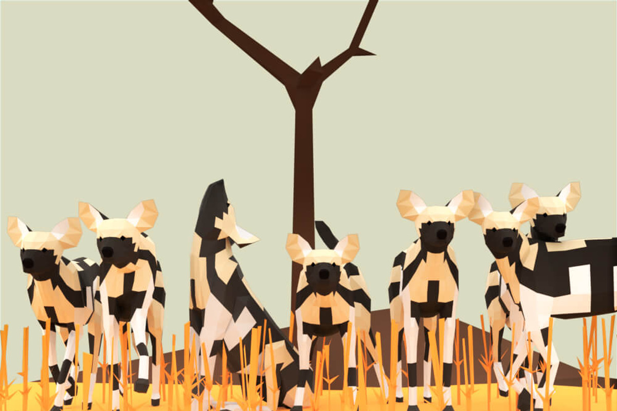 Painted Wolves, an Animal 3D Model by Studio Ochi (Photo 3 of 4)