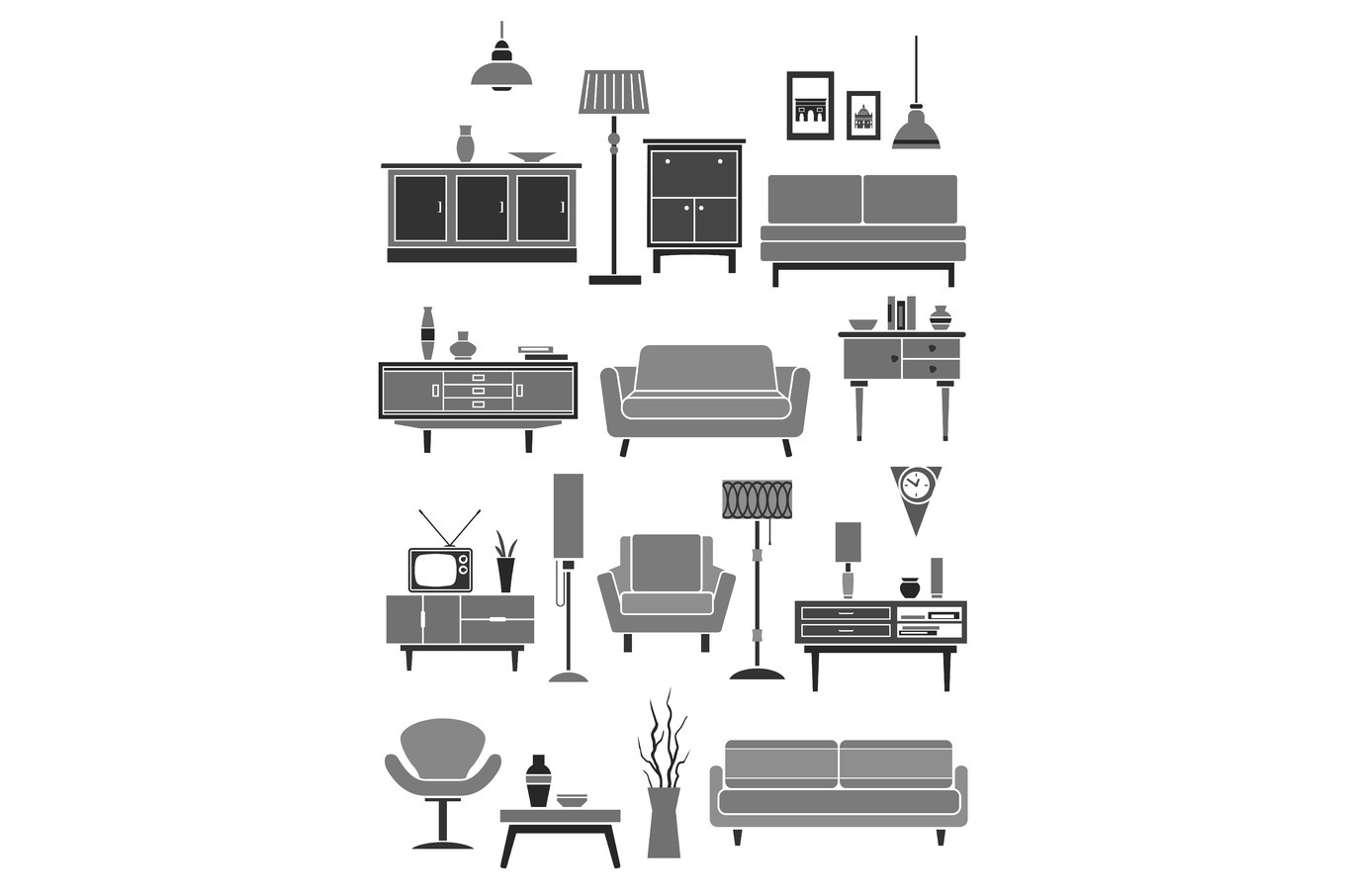 Home furniture and vector interior items, an Object Graphic by Vector ...