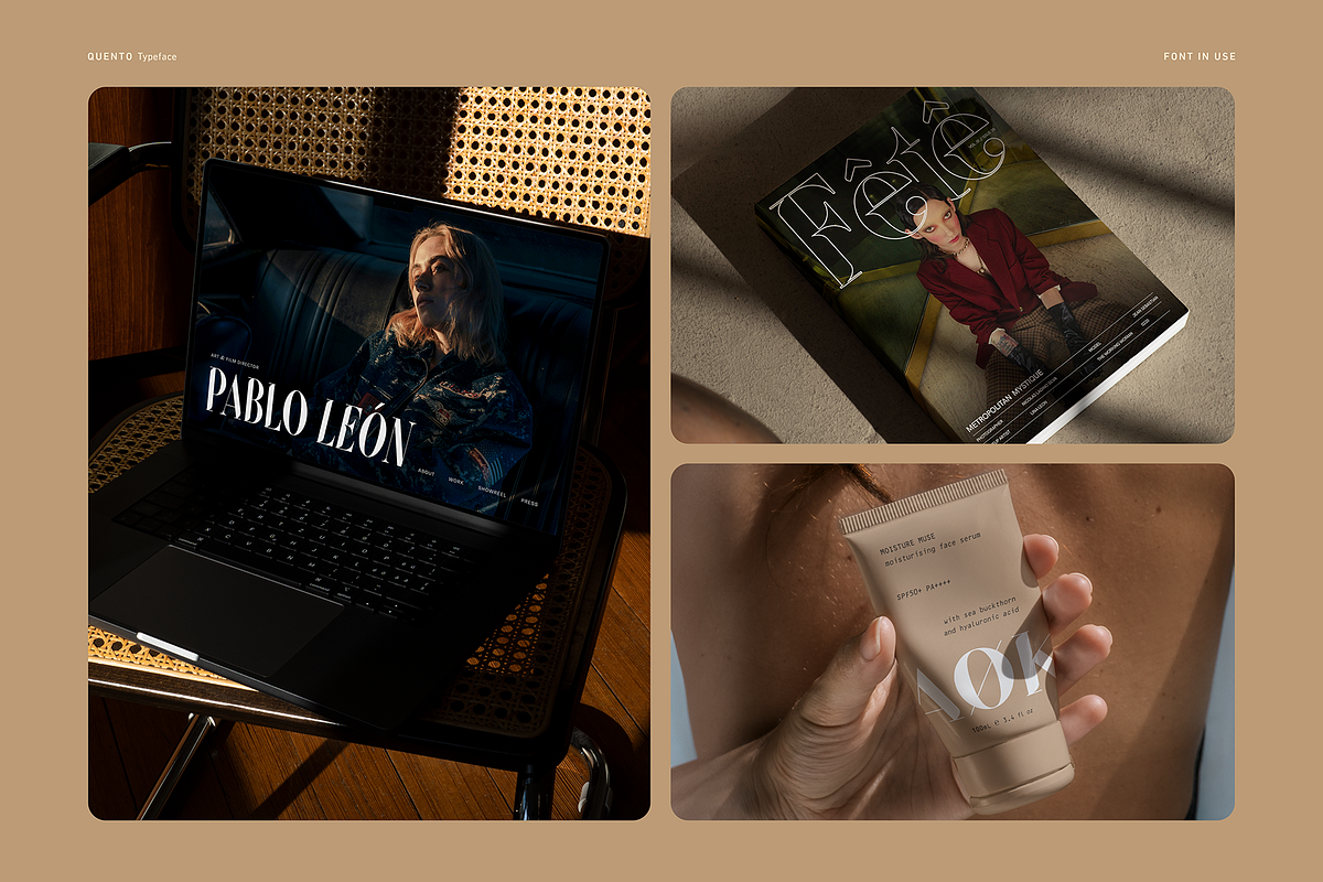 QUENTO | Modern Serif Display Font, a Serif Font by Glyph44 (Photo 14 of 16)