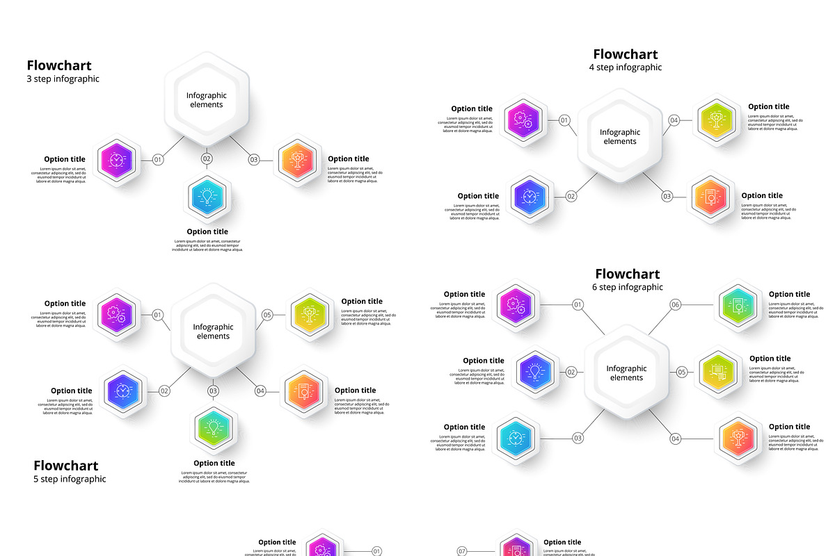 3-to-7 Step Infographics, a Templates & Theme by Grafvish (Photo 2 of 2)