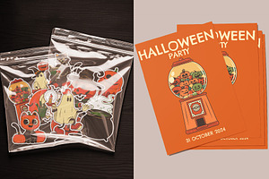 Retro Halloween Illustrations Vector