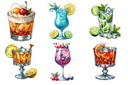 Vintage Cocktails Clipart, an Illustration by SinaCreation (Thumbnail 2 of 5)