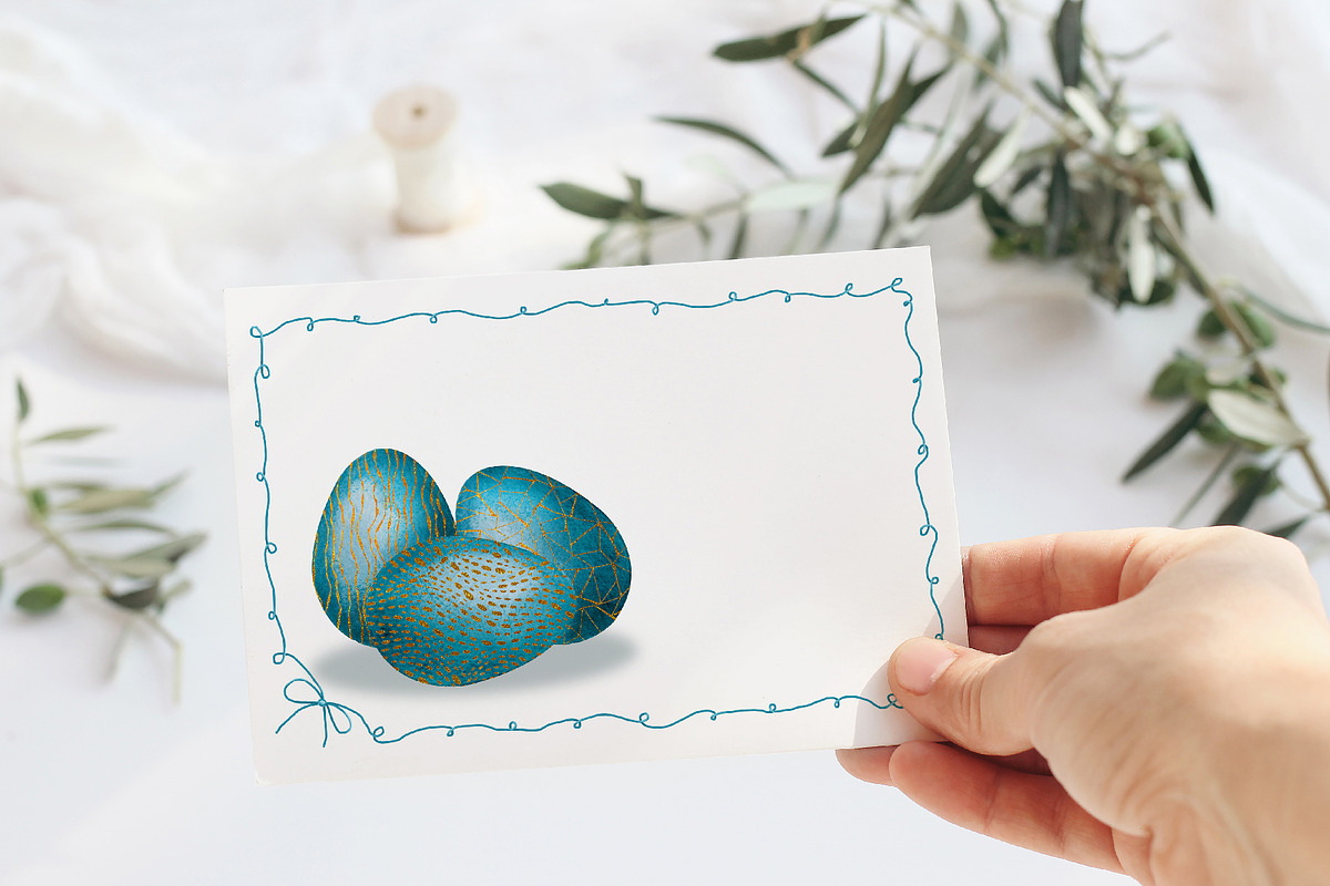 Easter watercolor set, colored eggs, an Illustration by Artmanata (Photo 14 of 14)