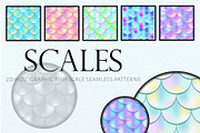 Holographic Mermaid Seamless Pattern, a Pattern Graphic by RabbitAndPencil (Thumbnail 1 of 3)