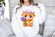 Easter Highland Cow Clipart Bundle, an Illustration by GatewayDesign (Thumbnail 4 of 5)