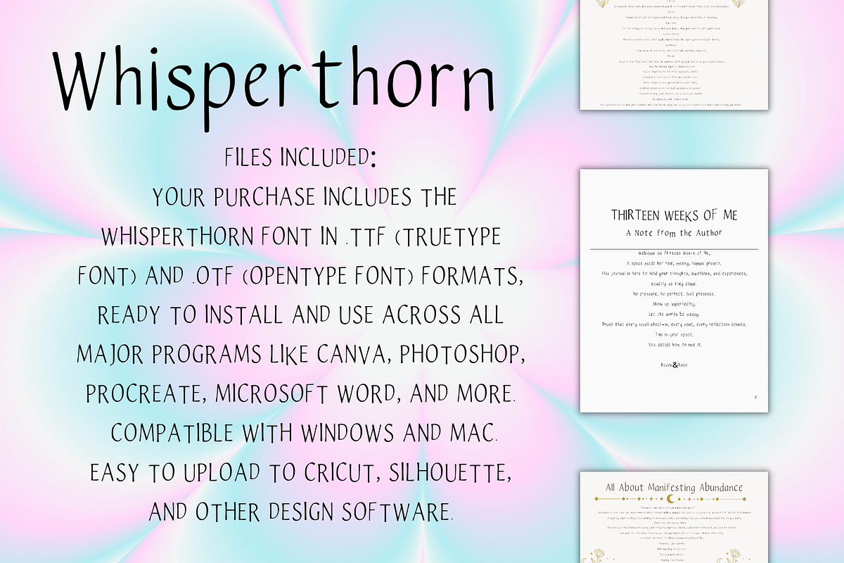 Whisperthorn – Minimalist Handwritte, a Handwritten Font by Raven&RoseStudio (Photo 1 of 3)