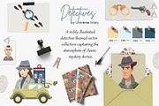 Detective Vector Clipart Set, a Work Illustration by Universe Mary (Thumbnail 2 of 9)