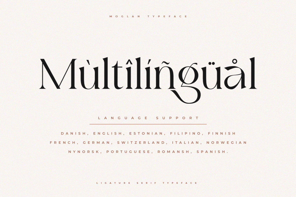 Moglan | Ligature Serif Typeface, a Serif Font by Pentagonistudio (Photo 9 of 10)