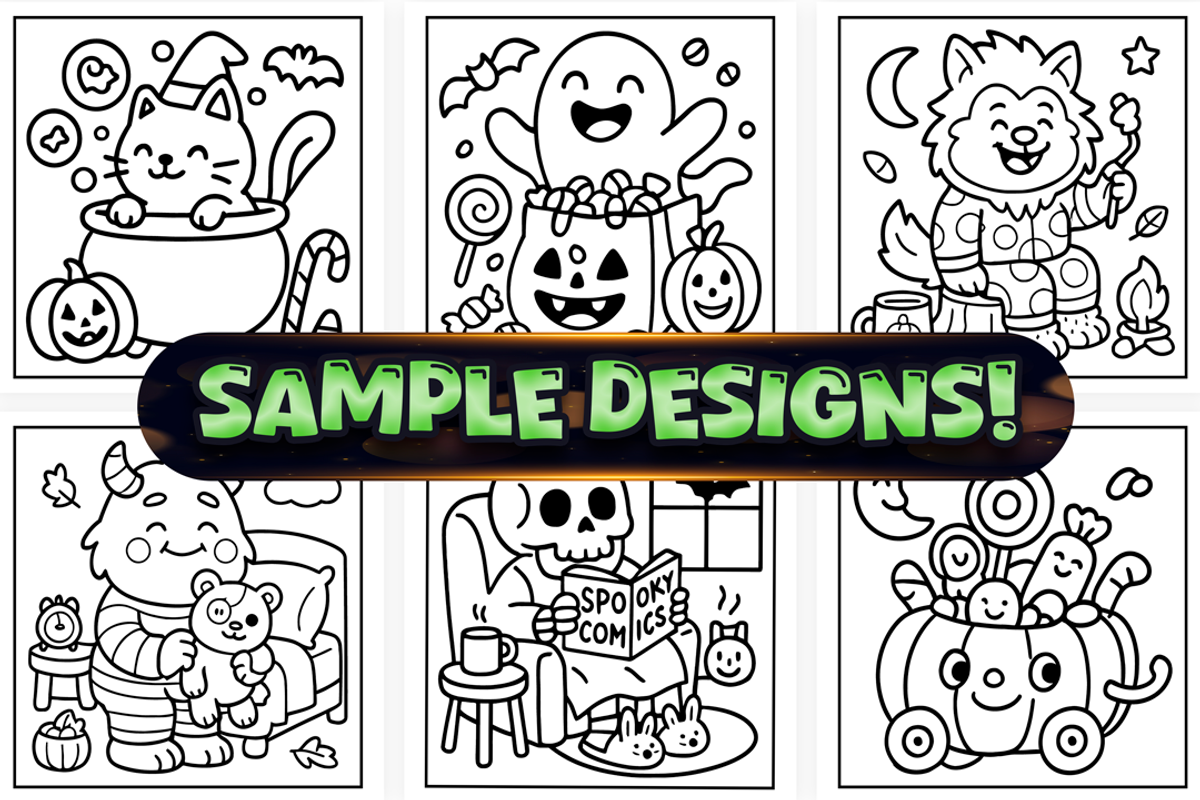 Bold and Easy Spooky Fun Coloring, a Seasonal Illustration by Craftsbeefy (Photo 2 of 4)