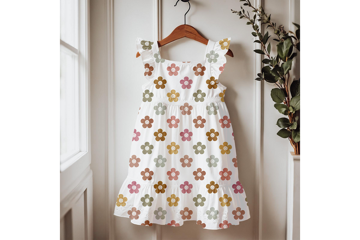 Smiley Autumn Blossoms Pattern, a Pattern Graphic by OwlAndFern (Photo 4 of 14)