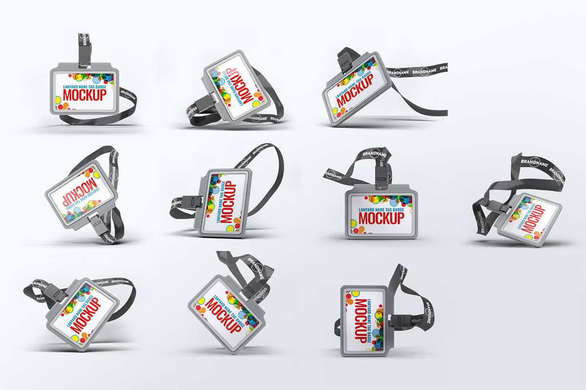 Lanyard Name Tag Badge Mock-Up, an Advertising Mockup by DesignRushMarket (Photo 1 of 10)