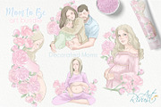 Mother to be PNG Clip Art. Pregnancy, a Decorative Illustration by RivusArt (Thumbnail 3 of 9)