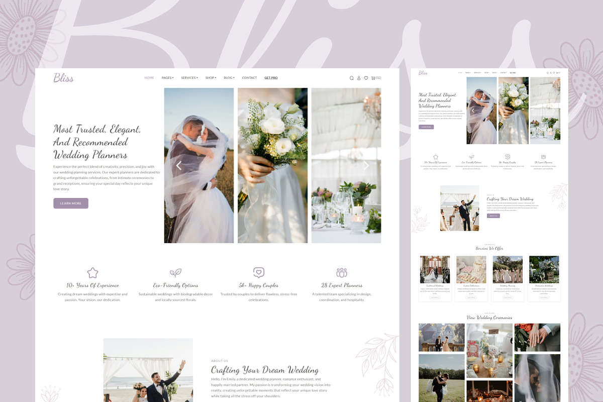 Bliss – Wedding Planners HTML CSS, a HTML Template by TemplatesJungle