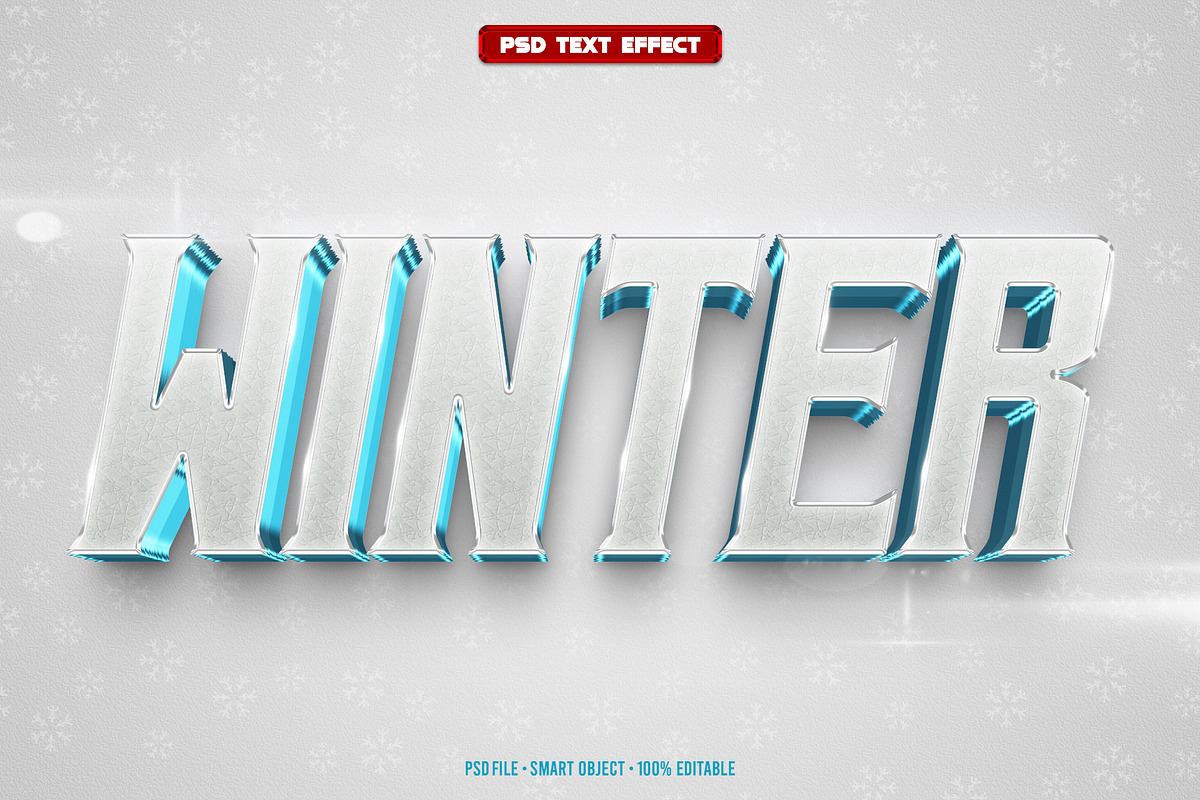 Winter 3D editable text effect, a Layer Style Add-On by Hello Muh